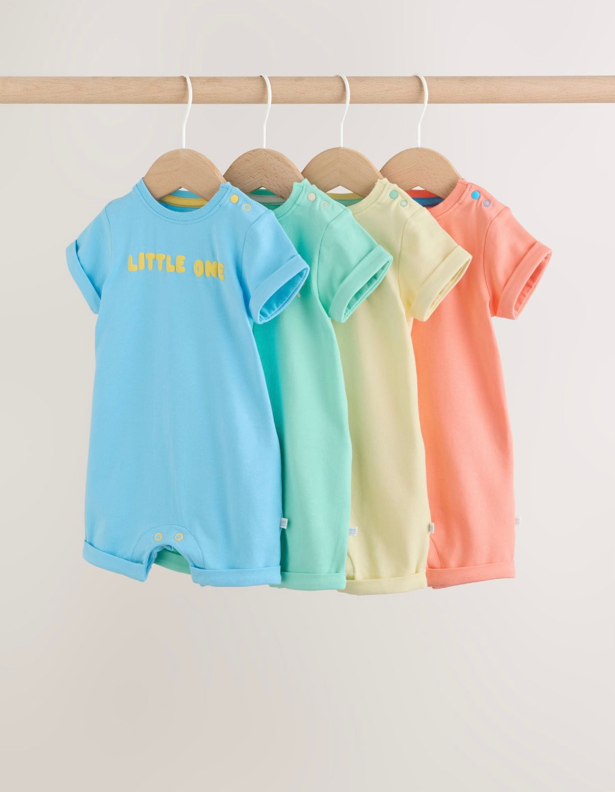 Bright Slogan Cotton RIch Baby Rompers 4 Pack