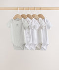 Grey Elephant Short Sleeve Baby Bodysuits 5 Pack