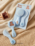 2pcs/Set Baby Newborn Care Tools, Blue Bear & Polka Dot Design Comb & Brush (immediate)