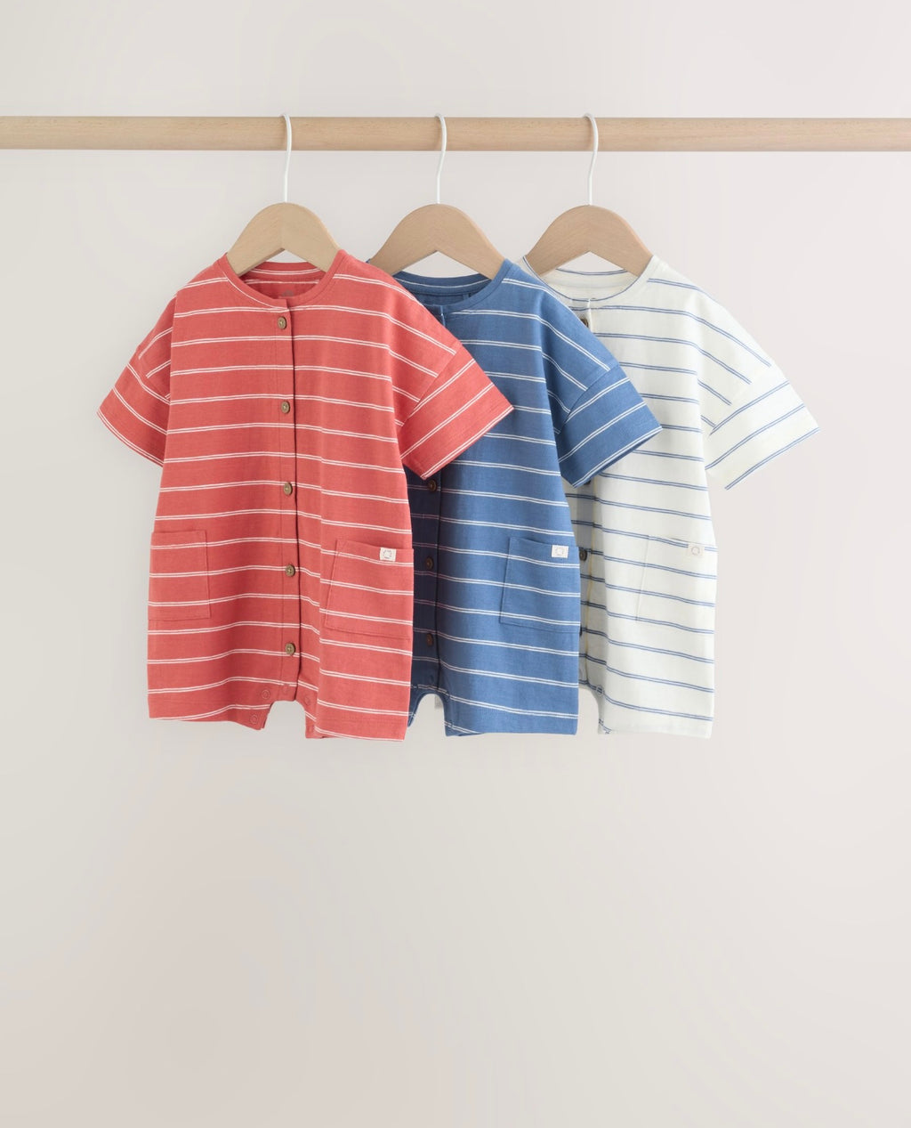 Stripe Jersey Baby Rompers 3 Pack