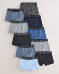 Blue with Double Stripe Waistband Trunks 10 Pack