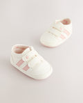 White/Pink Touch Fasten Baby Trainers