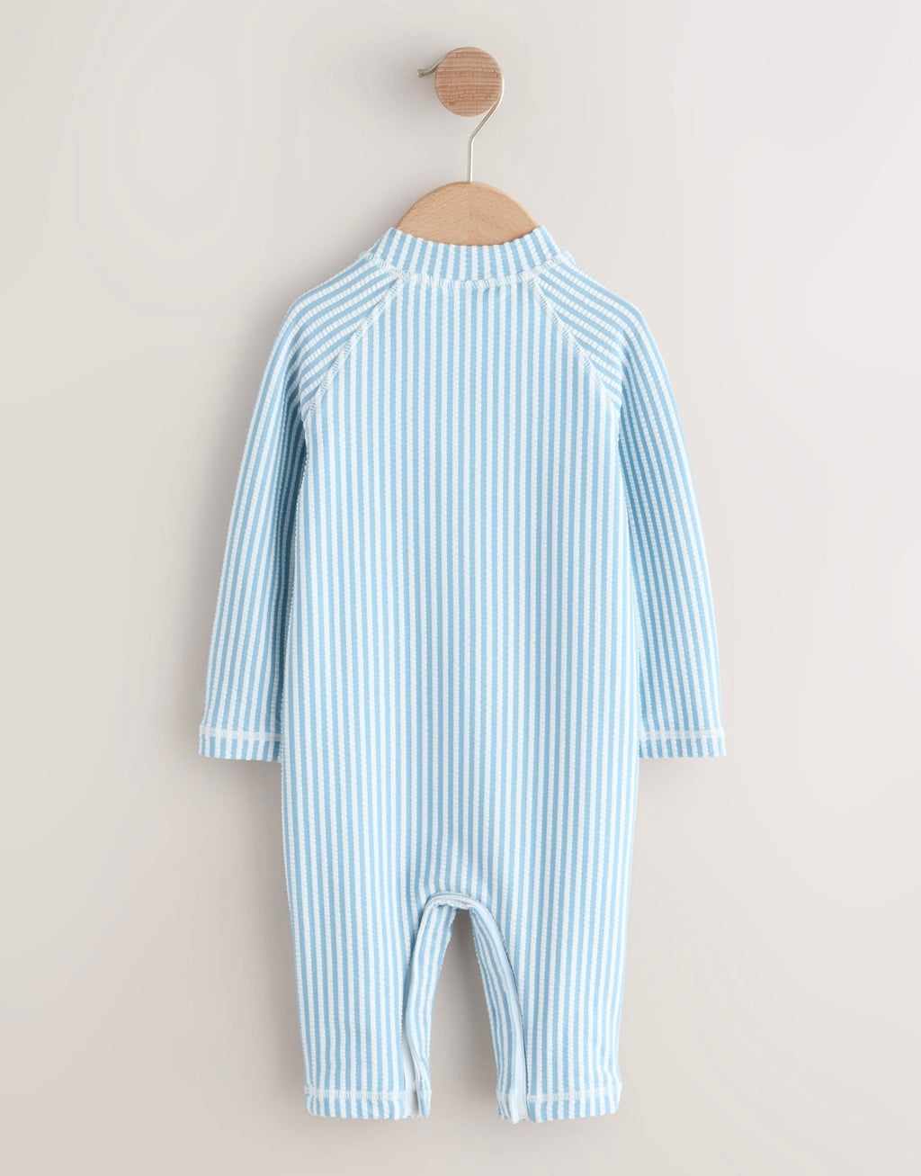 Light Blue Striped Sunsafe Swimsuit and
Hat Set