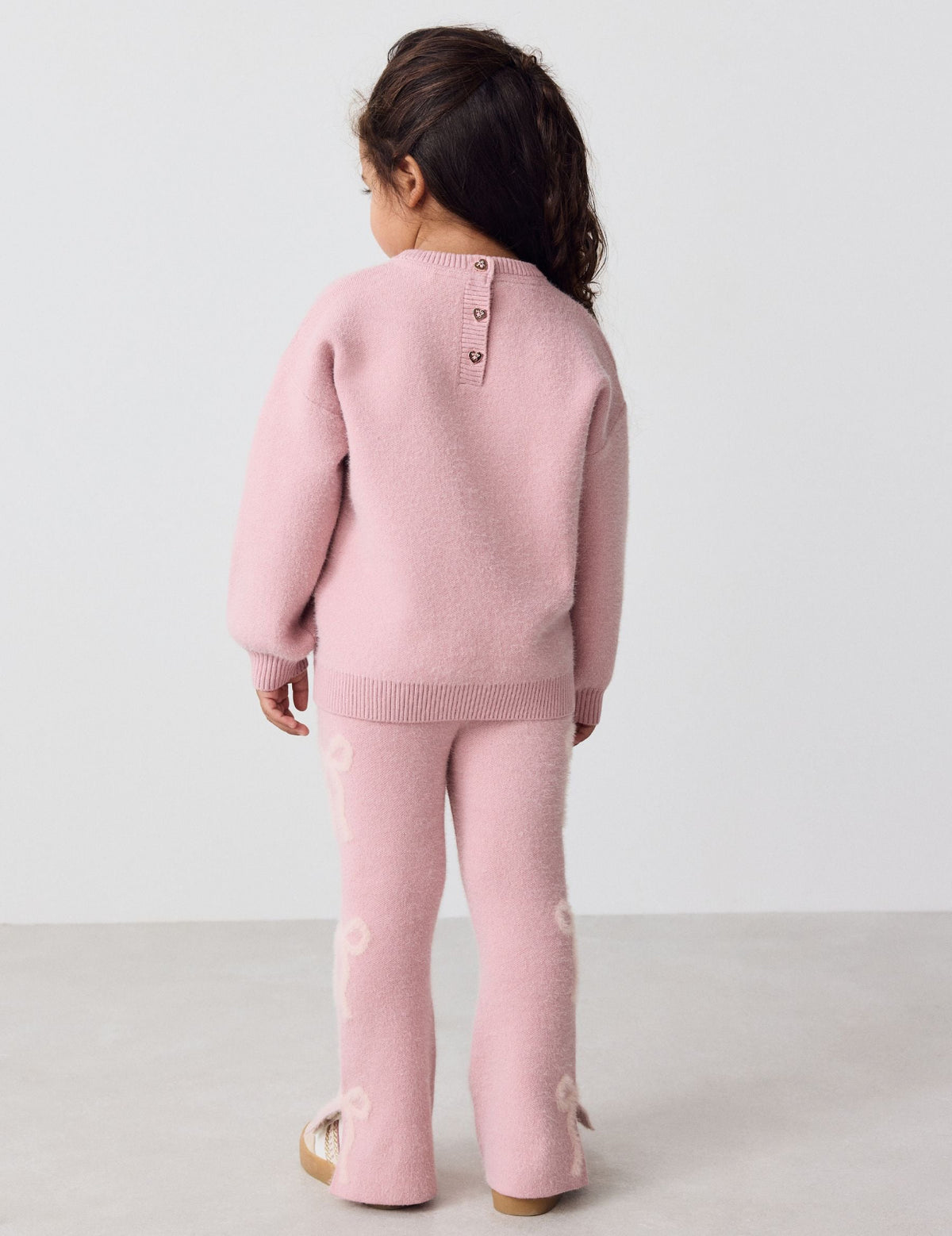 Baker by Ted Baker Pink 2 Piece Bow Knitted Sweat Top and Joggers Set
