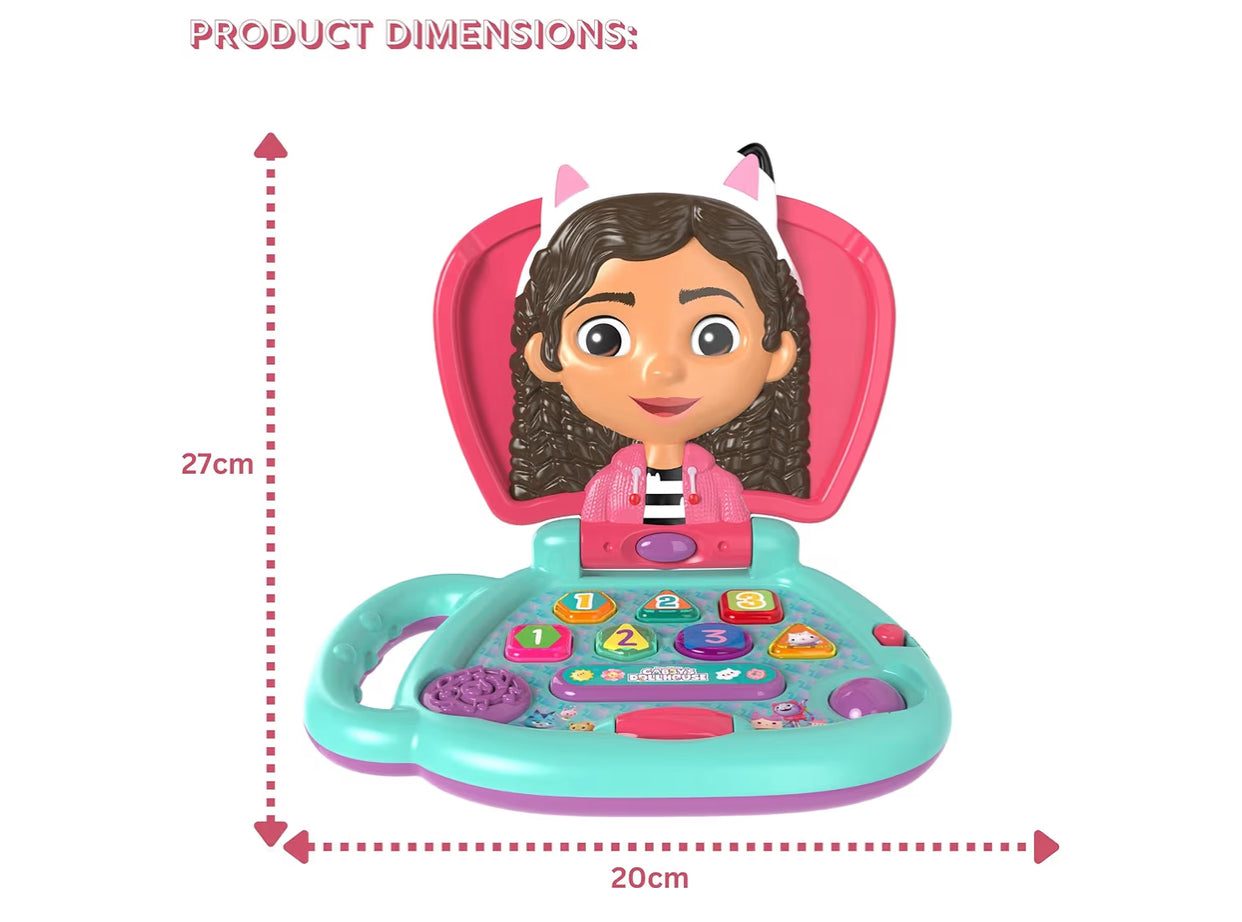 Gabby’s Dollhouse My First Laptop Plays Gabby’s Theme Tune | 14+ Fun Sounds & Phrases | Lights & Moving Eyes Feature | Learning & Role Play Toy