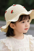 1pc Baby/Toddler Girls' Knitted Cherry Sun Hat (immediate)