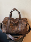 Brown Leopard Duffel Travel Bag