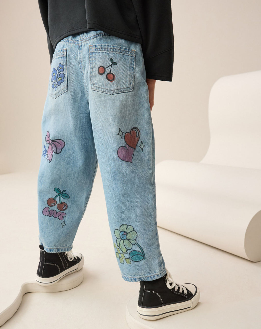 Denim Doodle Printed Jeans