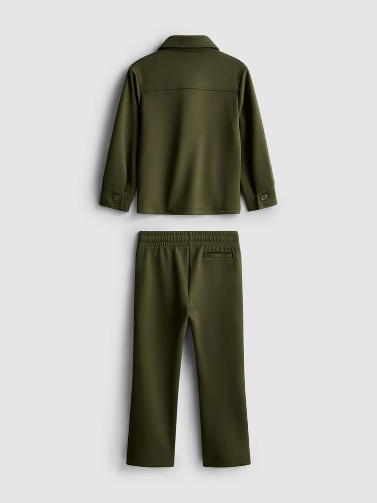 A zip-up jacket and pintuck joggers clothing co-ord