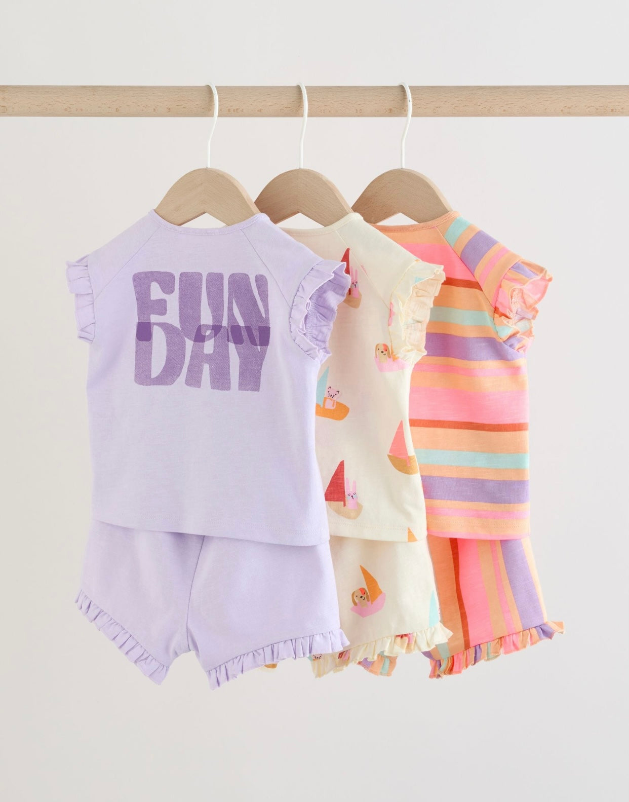 Bright Summer Short Sleeve Top and Shorts Baby Set 6 Piece