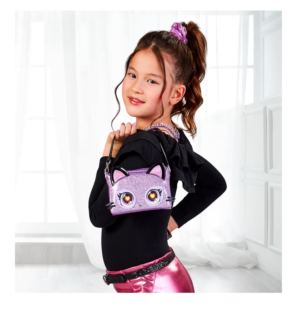 Purse Pets, Keepin’ It Clutch Purdy Purrfect Kitty Pet Toy and Wristlet Bag with Light-up Rainbow Eyes