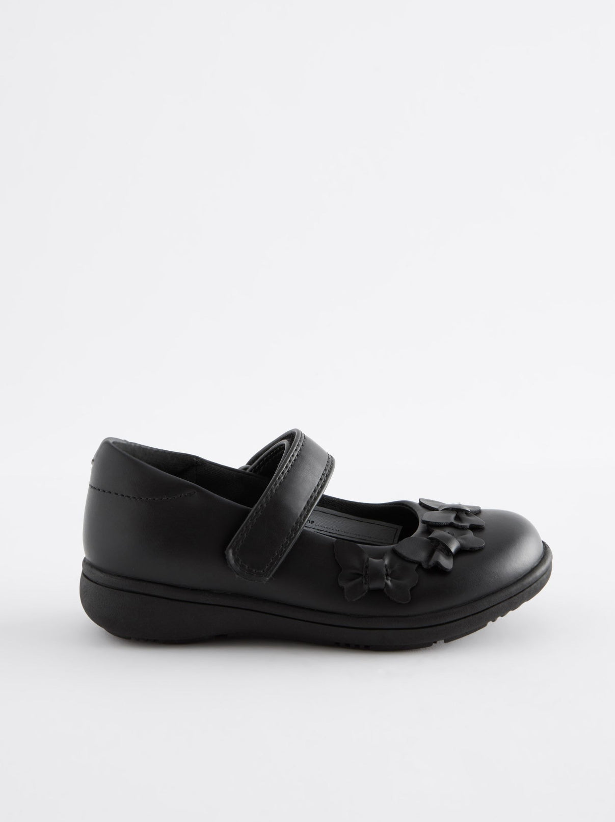 Matt Black Standard Fit (F) School Junior Butterfly Mary Jane Shoes