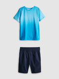 An activewear tee and shorts clothing set