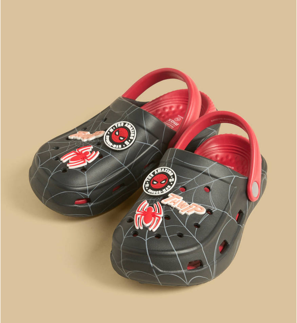 SpiderMan Jibbitz Embellished Backstrap Clogs