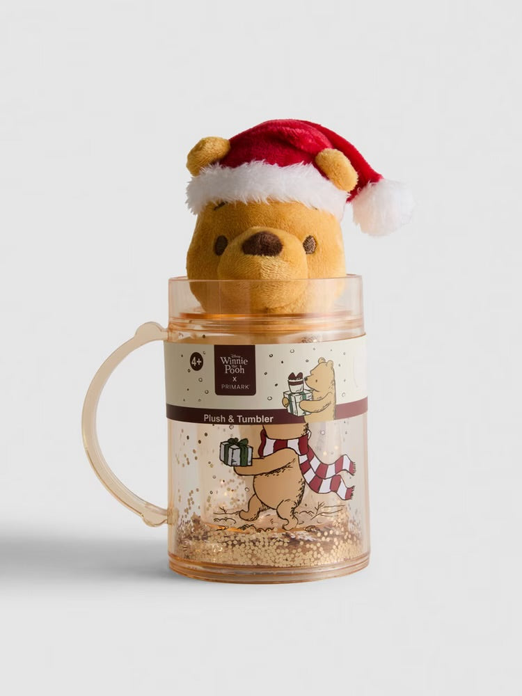 Primark Winnie the Pooh Christmas Plush and Tumbler Set