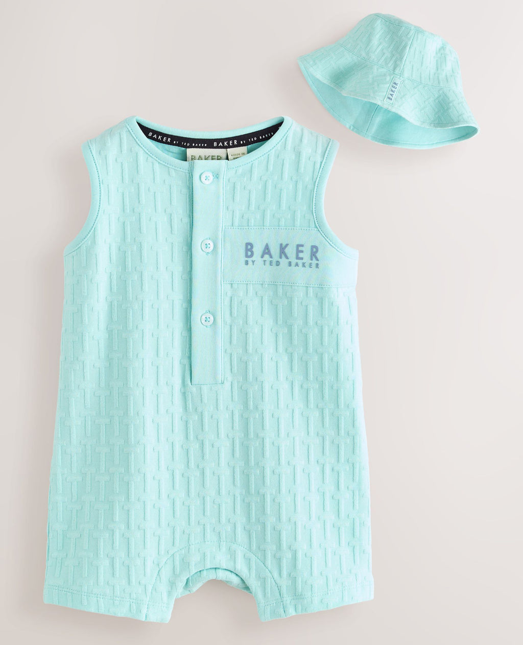 Baker by Ted Baker Textured Romper and Hat Set