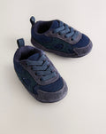 Blue Navy Baby Elastic Lace Slip-Ons Trainers