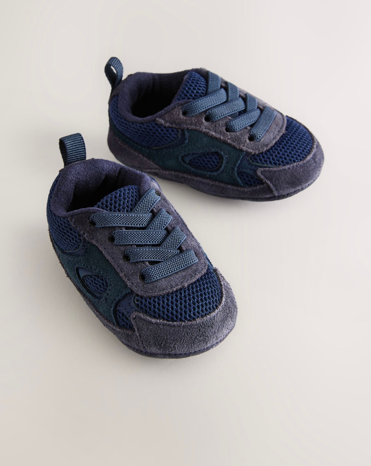 Blue Navy Baby Elastic Lace Slip-Ons Trainers
