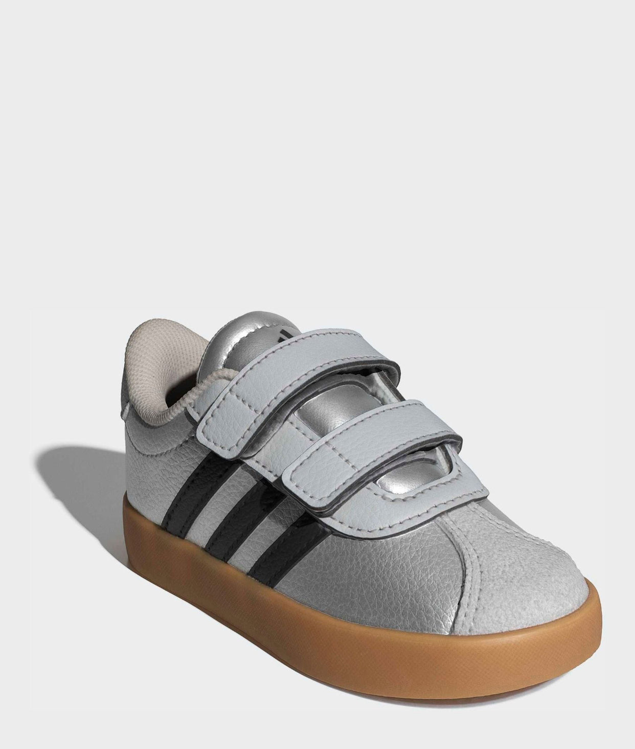 adidas Grey VL Court 3.0 Hook and Loop Infant Trainers