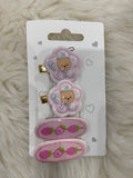 4 pcs pink hsir clips set