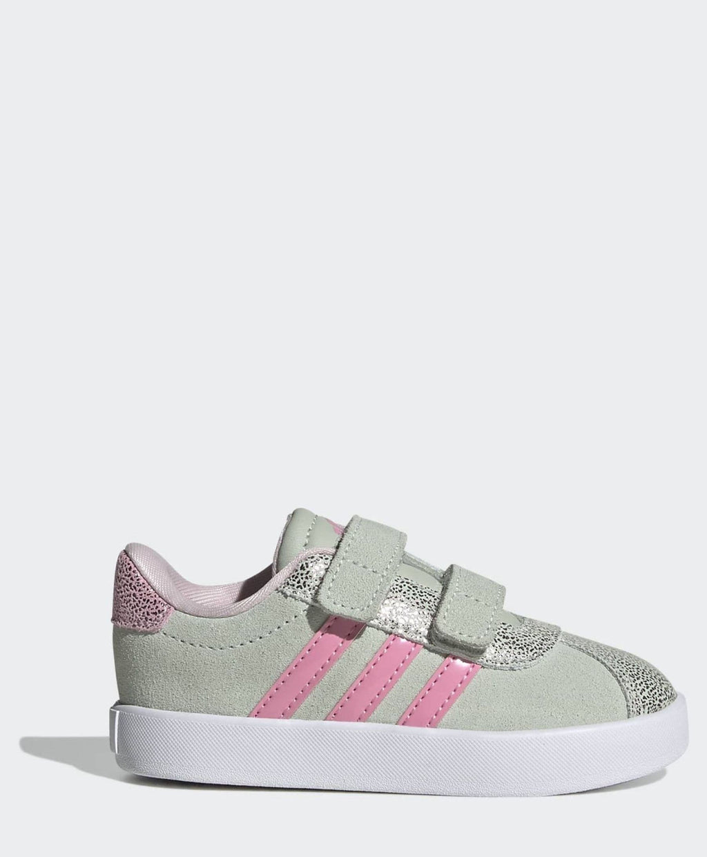 adidas Green VL Court 3.0 Hook and Loop Kids Trainers