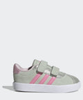 adidas Green VL Court 3.0 Hook and Loop Kids Trainers