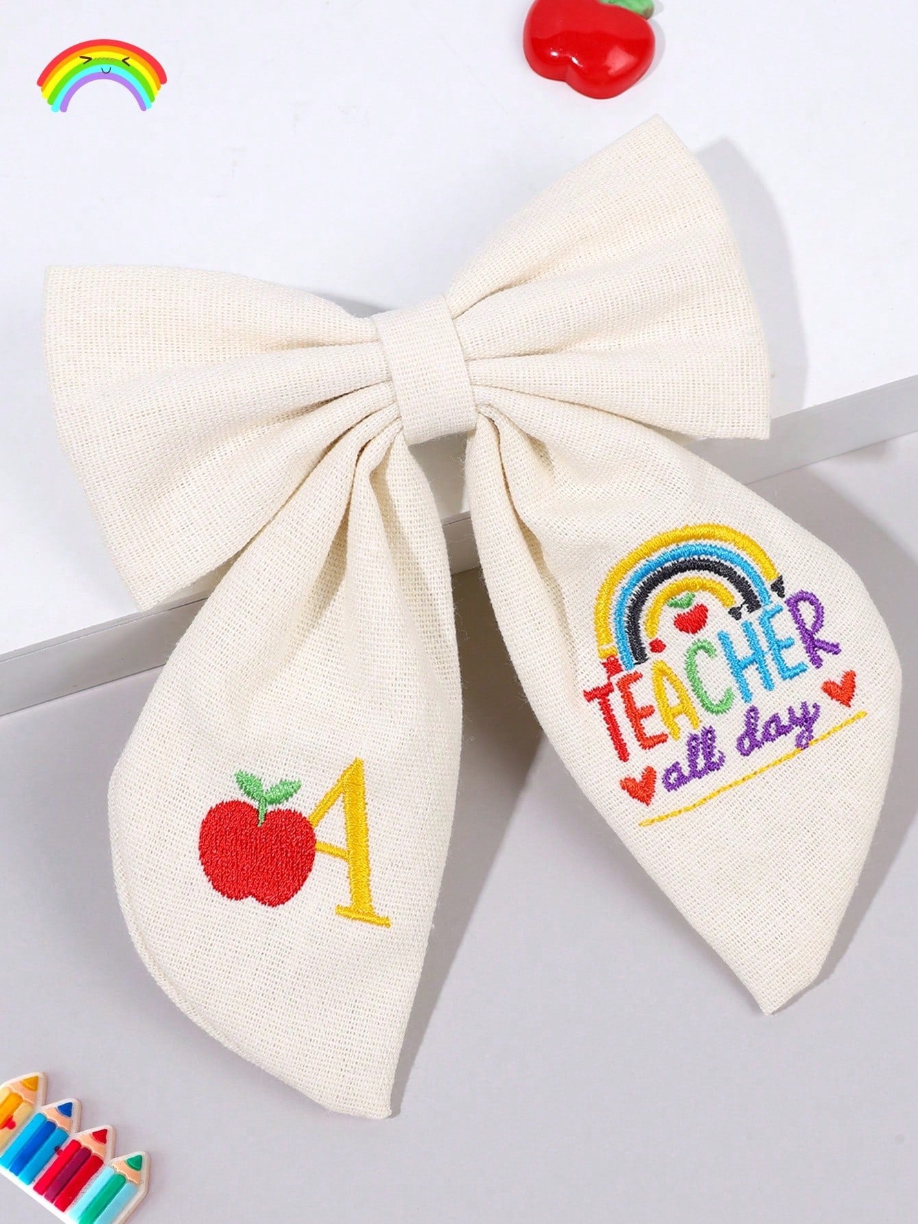 1pc Letter Embroidered Hair Clip