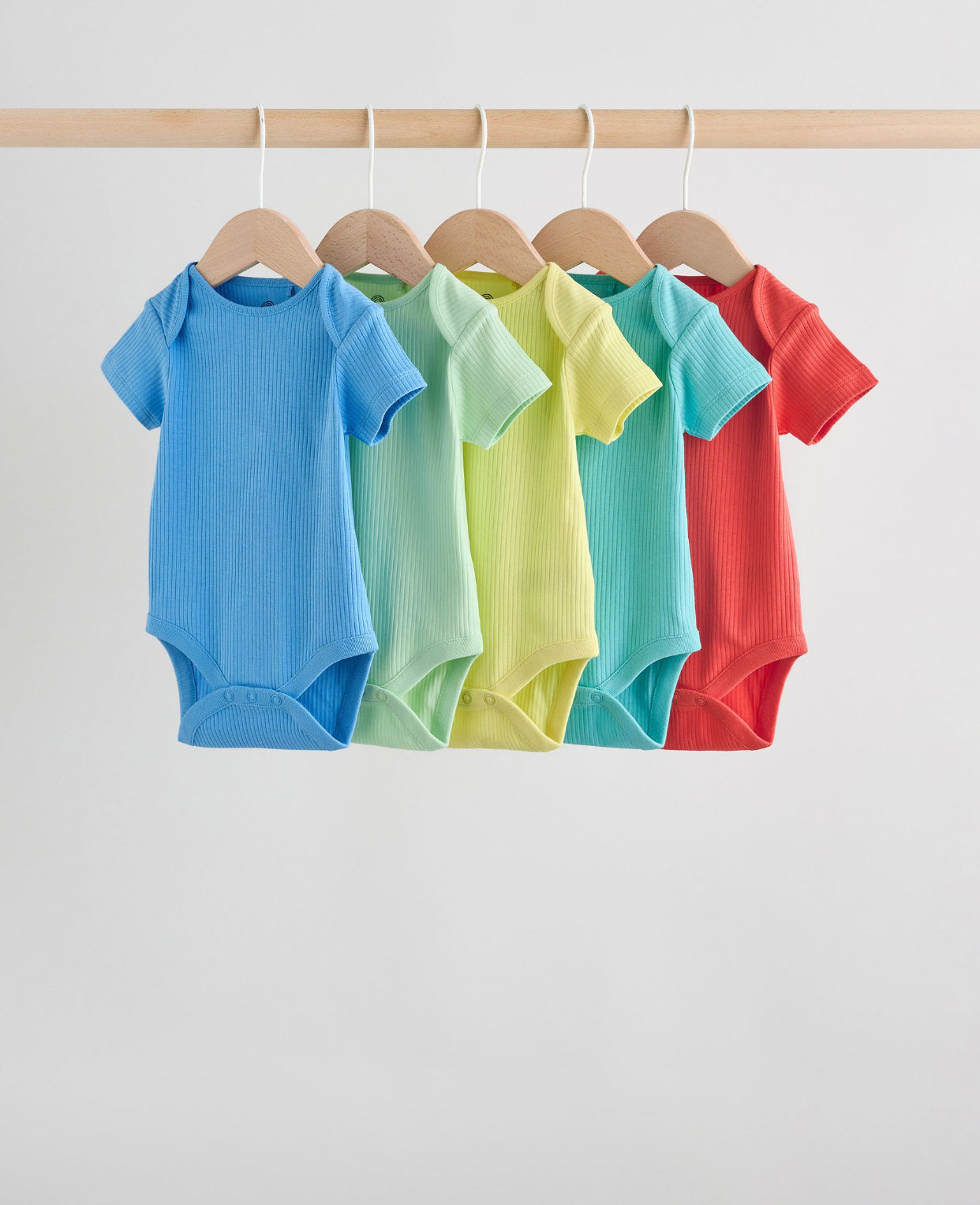 Multi Brights Short Sleeve Baby Bodysuits 5 Pack