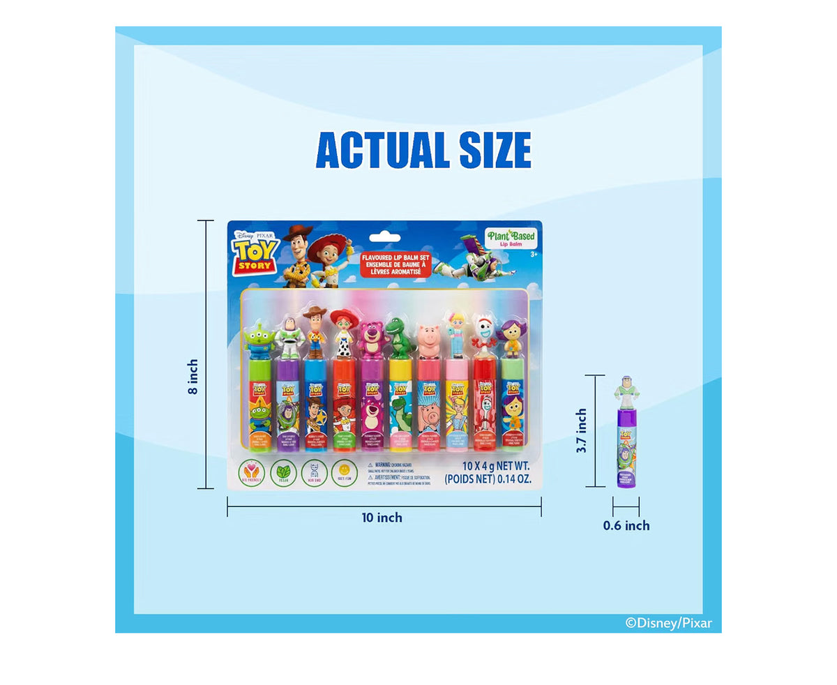 Toy Story Lip Balm Set, 10-Piece with Removable 3D Toppers