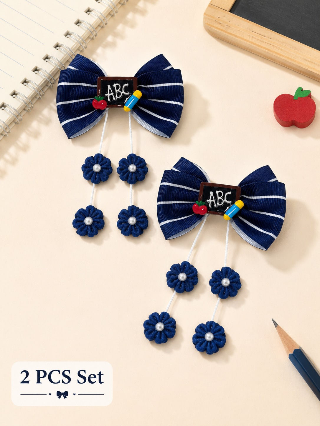 2pcs school hair clips