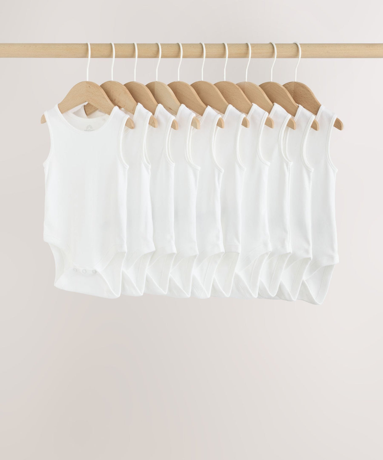 White 10 Pack Baby Vest Bodysuits