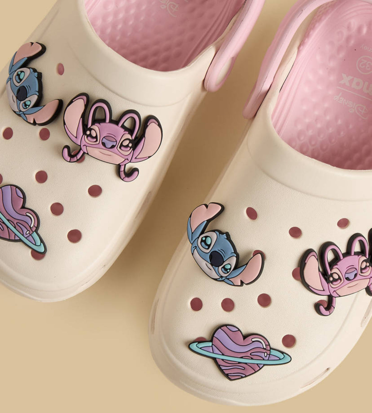 Stitch and Angel Jibbitz Embellished Clogs