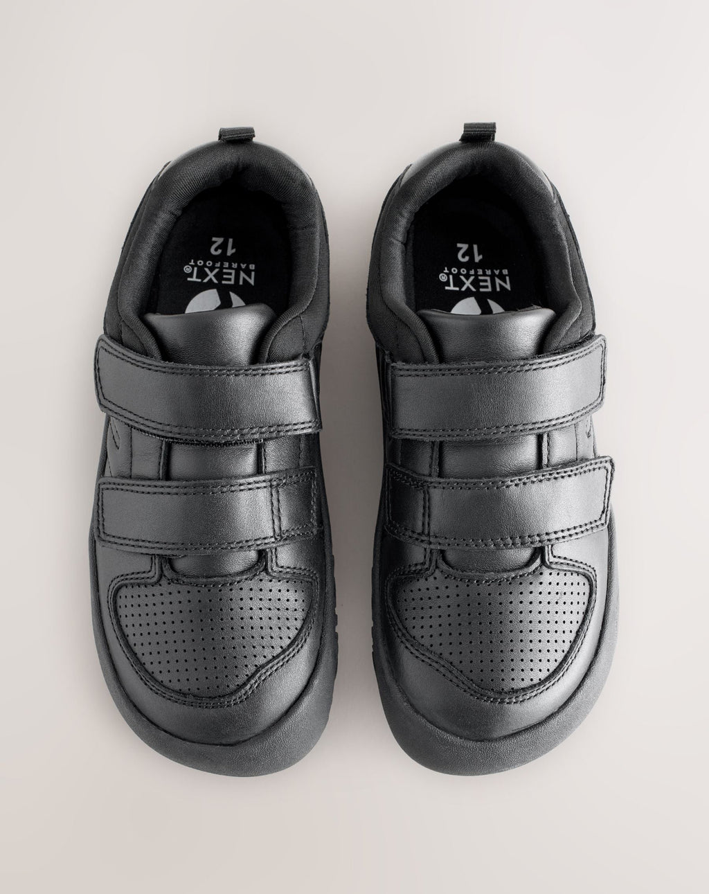 Black Barefoot Leather 2 Strap Touch
Fastening School Shoes