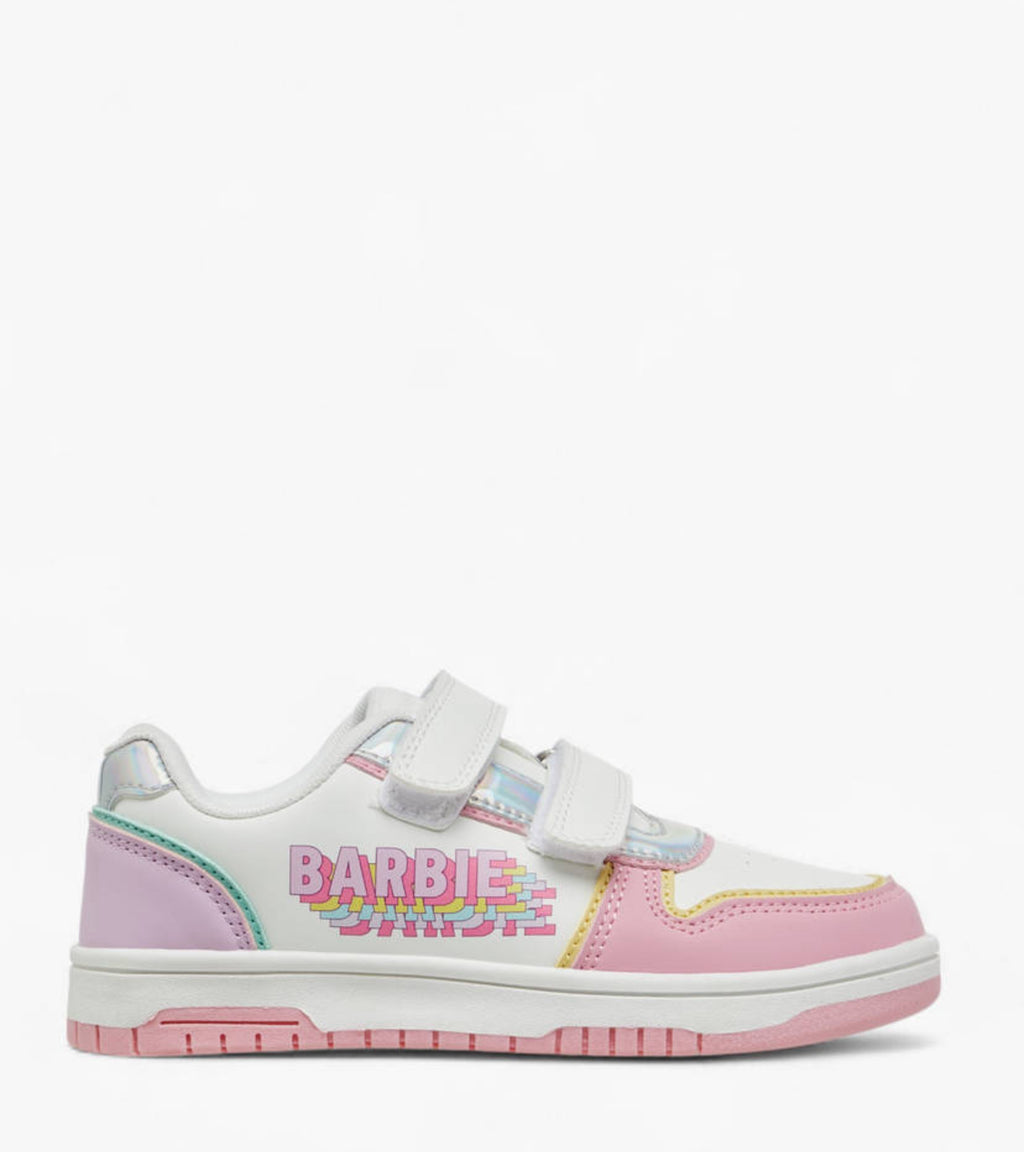 Barbie Panelled Sneakers with Hook and Loop Closure