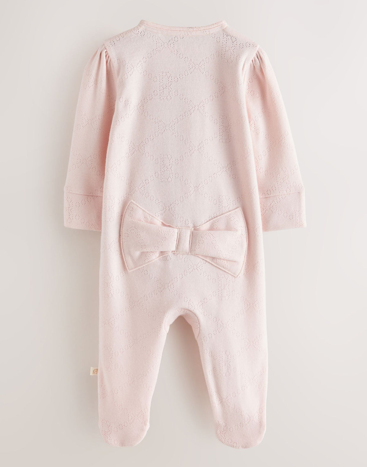 Baker by Ted Baker Pink Pointelle Wrap-Over Sleepsuit & Hat Set