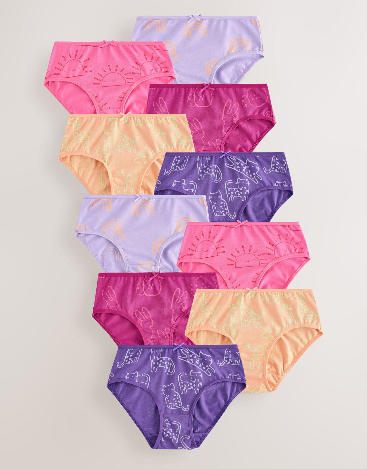 Purple Animals Briefs 10 Pack