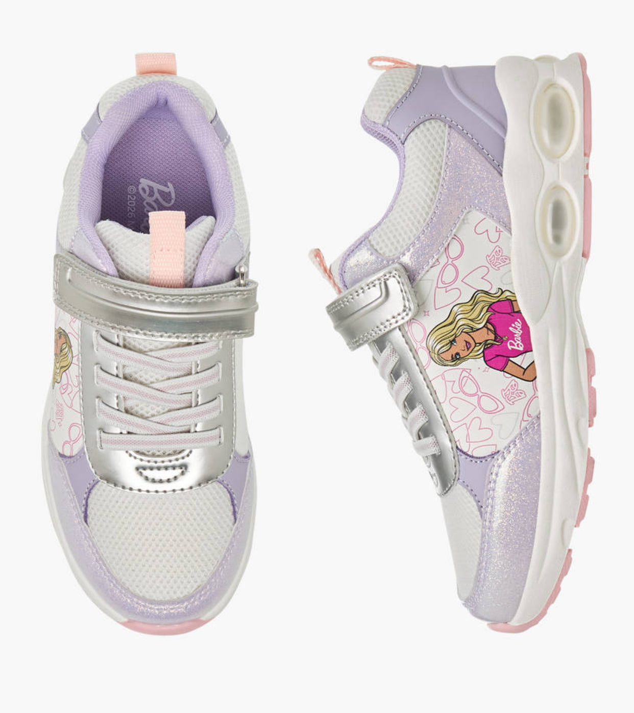 Barbie Girls Panelled Hook and Loop Sneakers