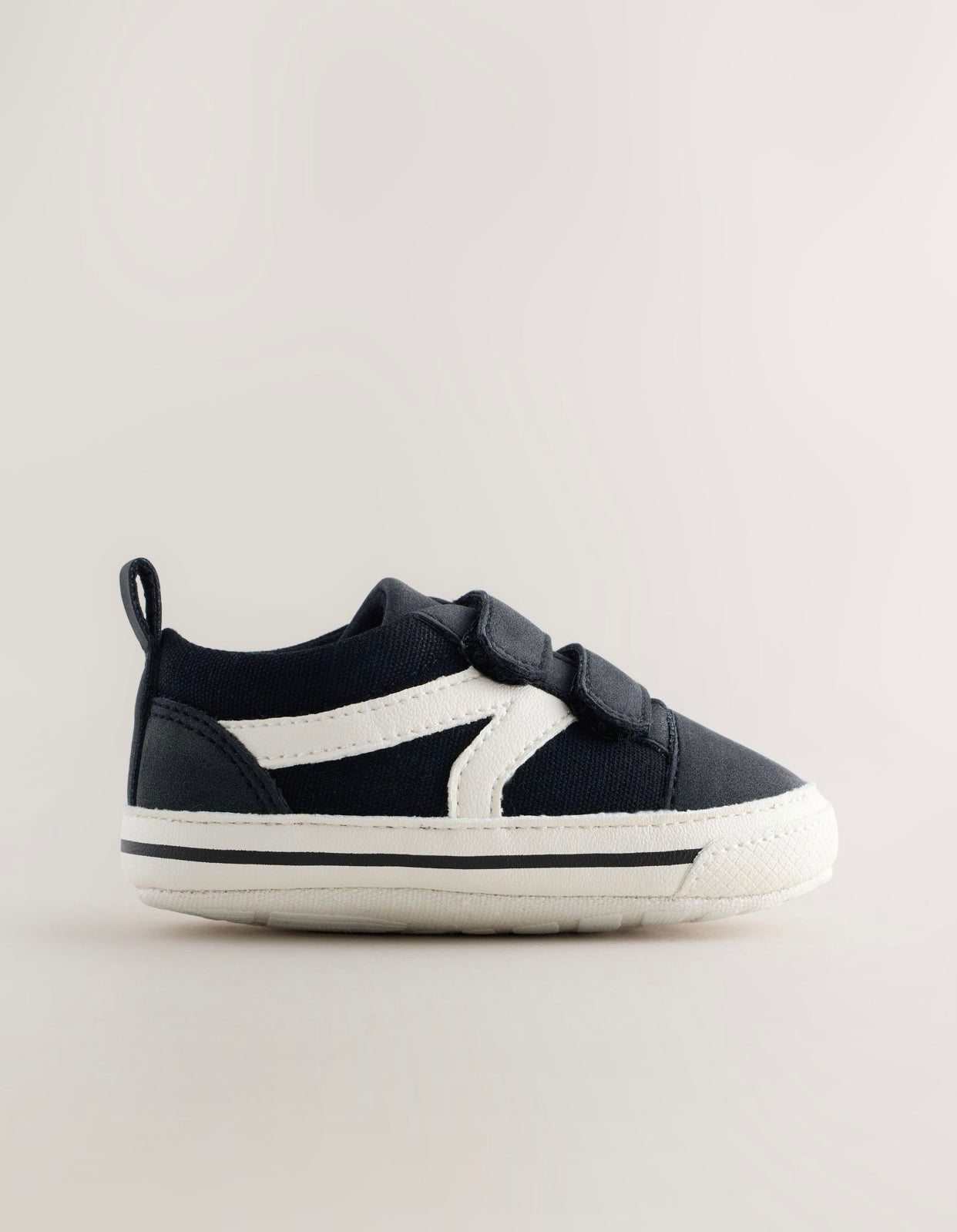 Black Touch Fastening Baby Trainers