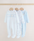 White Baby Sleepsuits 3 Pack