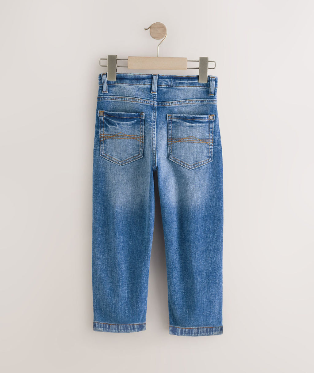 Mid Blue Loose Fit Stretch Jeans