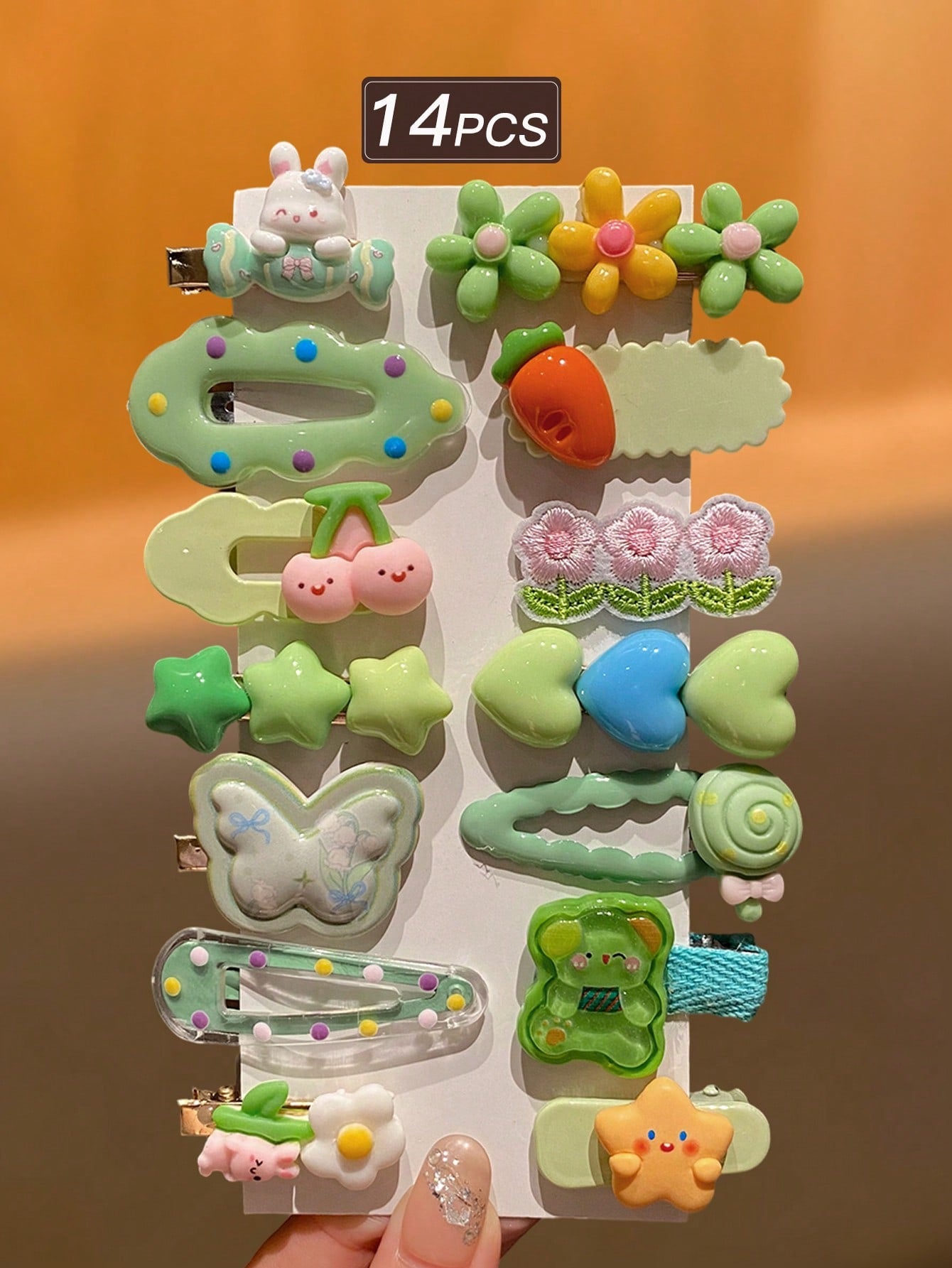 Green hair accessorie set