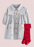 Girl Plaid Cherry Dress (immediate)