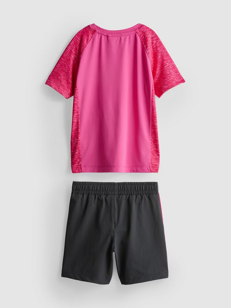 An activewear tee and shorts clothing co-ord