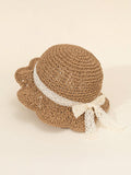1pc Girls' Beach Straw Hat (immediate)
