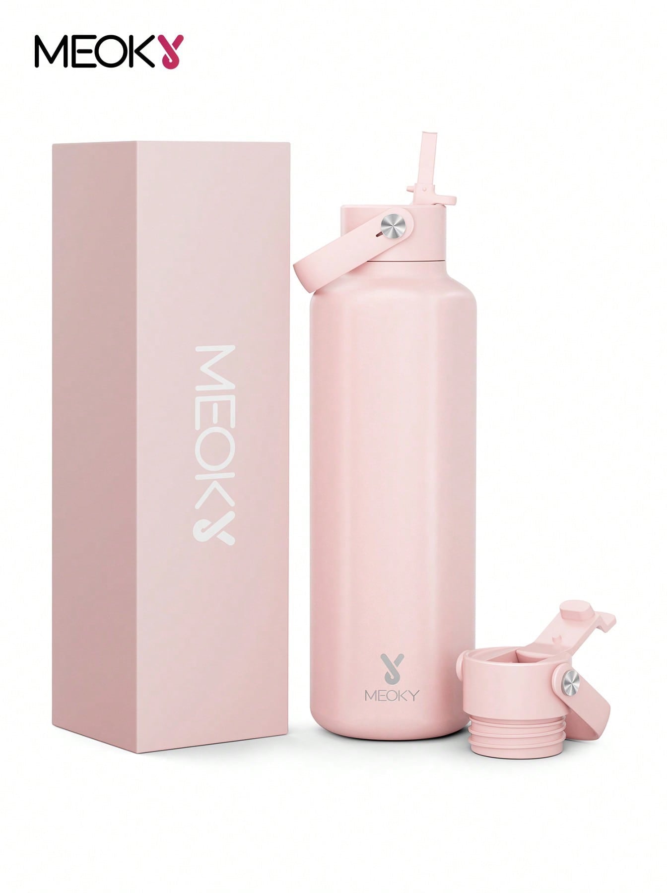 Meoky 700 ml Insulated Tumbler With 2 Spout Lid And Straw