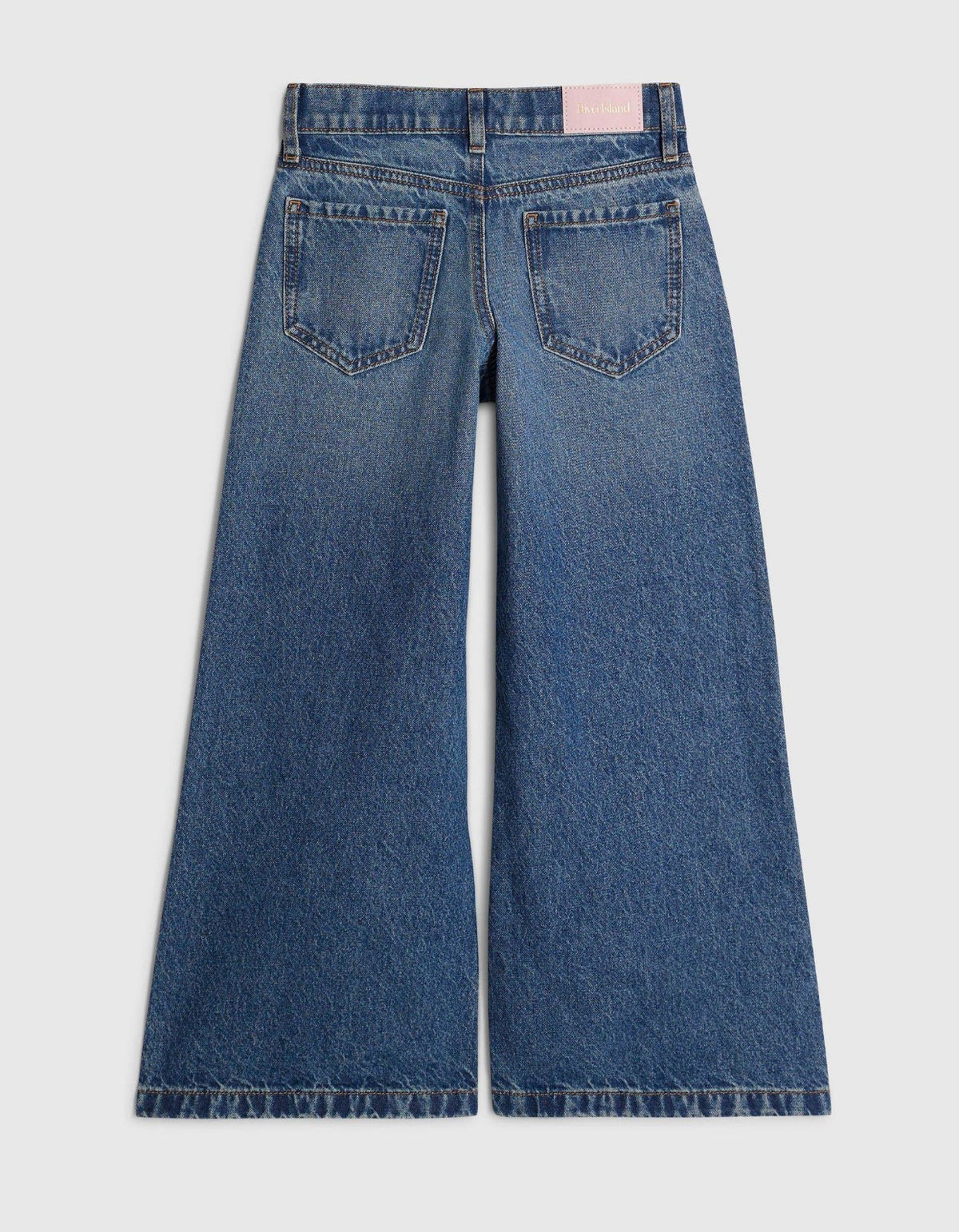River Island Blue Wide Fit Jeans With Boy Keychain