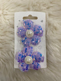 2pcs purple flower hair clip