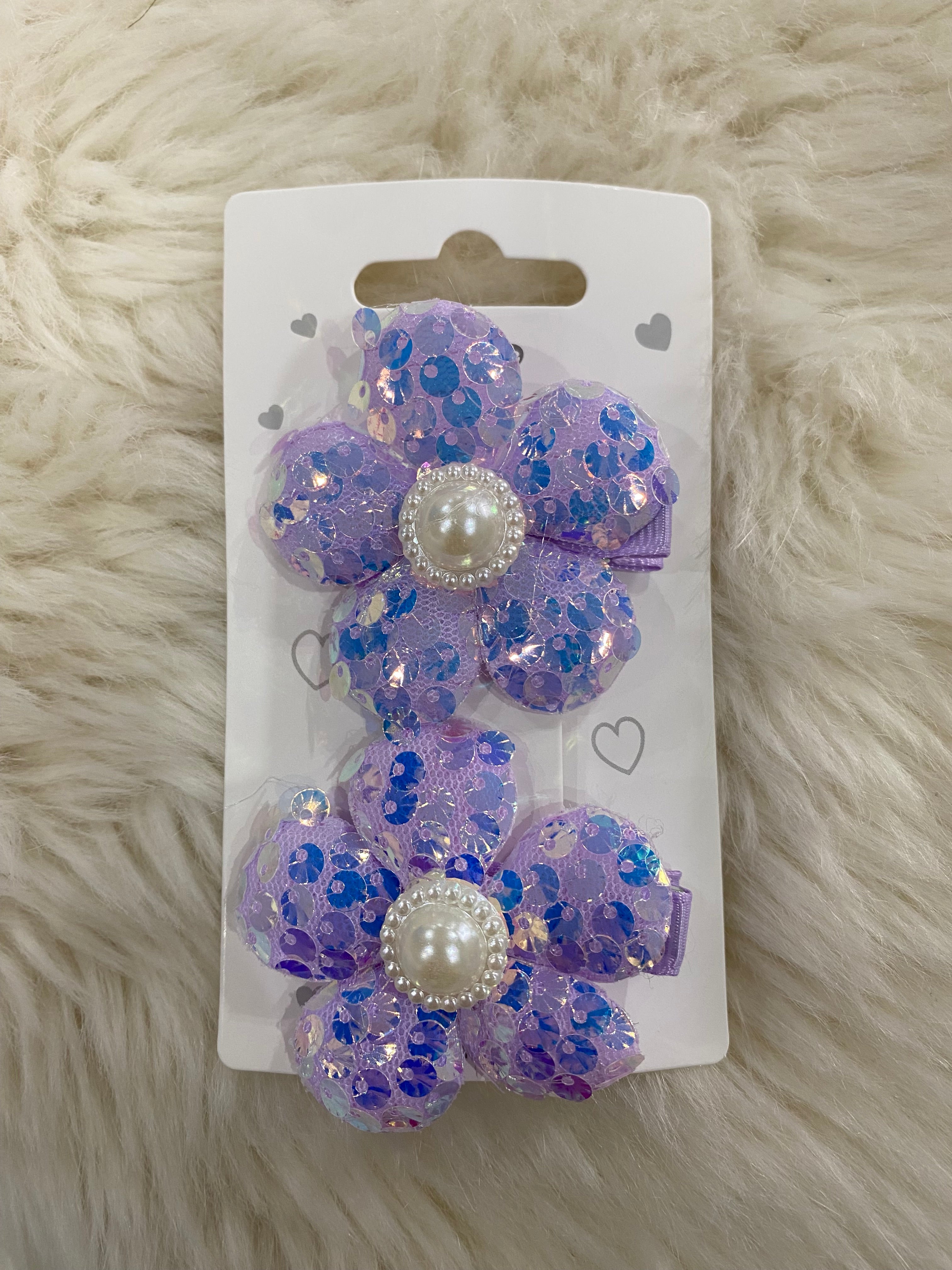 2pcs purple flower hair clip