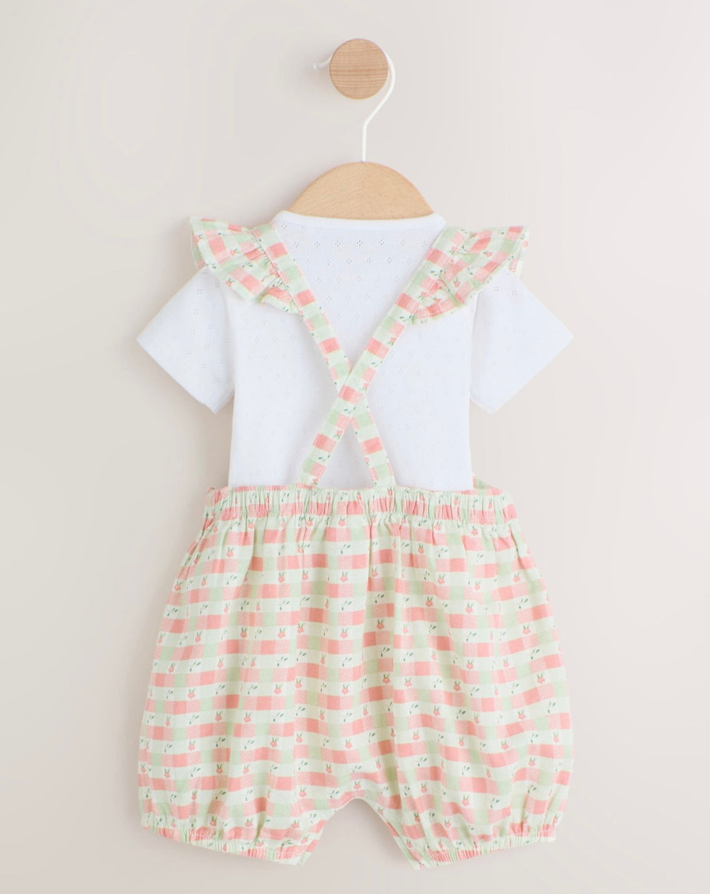 Pink Check Baby Dungarees and
Bodysuits Set 2 Piece