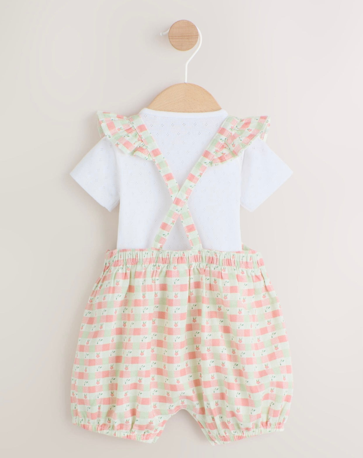 Pink Check Baby Dungarees and
Bodysuits Set 2 Piece